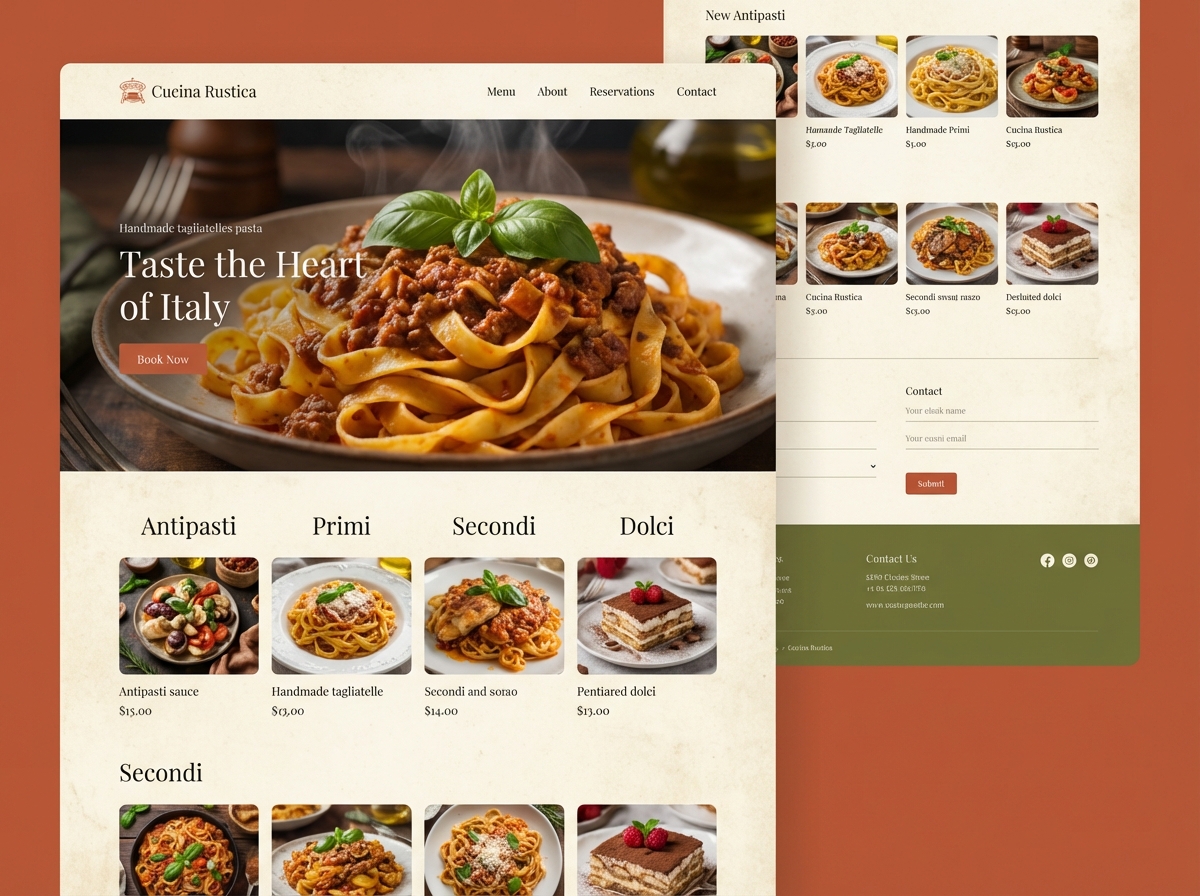 La Trattoria website example