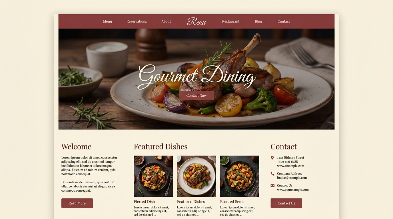 AI-generated restaurant website